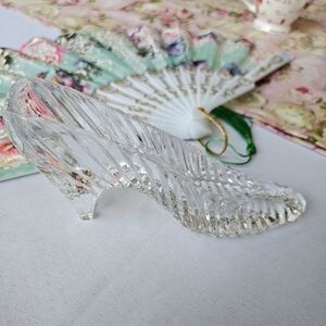 Godinger Crystal Glass Cinderella Slipper Shoe Heel Figurine Vintage